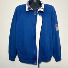 Vintage Christian Dior Monsier Fleece Zip-Up Jacket Blue White Large