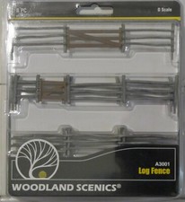 Woodland Scenics O Scale A3001 Log Fence 8 Pc Kit