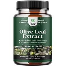 Potent Olive Leaf Extract Capsules - High Strength Antioxidant Supplement 60ct