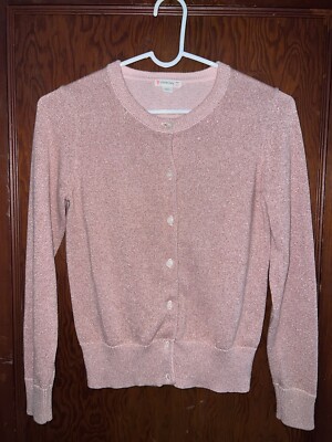 Crewcuts Girls Pink Glitter Cardigan - Size 10 - EUC
