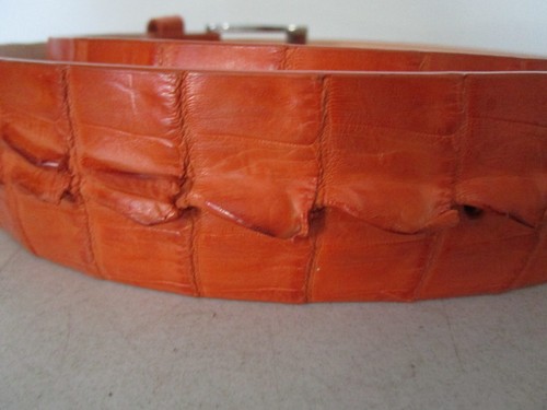 Krocoa Cayman Krokodil Gr. 34 Gürtel Vertikales Horn Rückschnitt Orange - Bild 3 von 7
