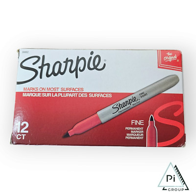 Sharpie 12 Pack Red Fine Point Permanent Markers The Original With Box