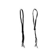 Lanyards, Kids Face Mask, Adjustable 2 Count with Clips - Light Weight/ Black