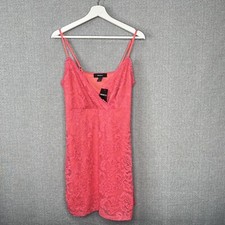 Forever 21 Plus Lace Dress Womens 0X Spaghetti Strap Stretch Lace Mini Dress New