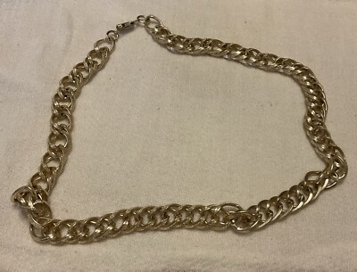 Vtg Light Color Goldtone Large Link Chain Necklace Lightweight Metal Germany 24 