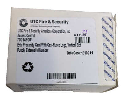 UTC FIRE SECURITY Access Control Entr Proximity Card W Casi-Rusco, Verticle Slot