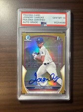 Joendry Vargas 2023 Bowman Chrome AUTO /50 GOLD REFRACTOR PSA 10 GEM #218