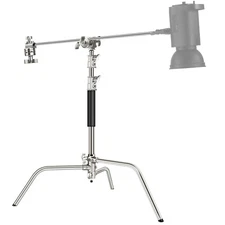 NEEWER Pro 100% Stainless Steel Heavy Duty Light C Stand with Boom Arm 172cm