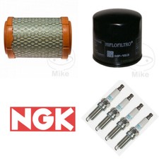 Ducati Hypermotard 1100 Service Kit Hiflo Air & Oil Filter + NGK Spark Plugs (4)