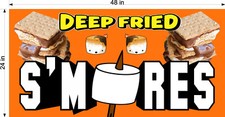 DEEP FRIED S'MORES SMORES VINYL BIG SIGN BANNER 2' X 4' NEW 