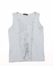 Guodil Damen T-Shirt grau Baumwollmischung Größe L