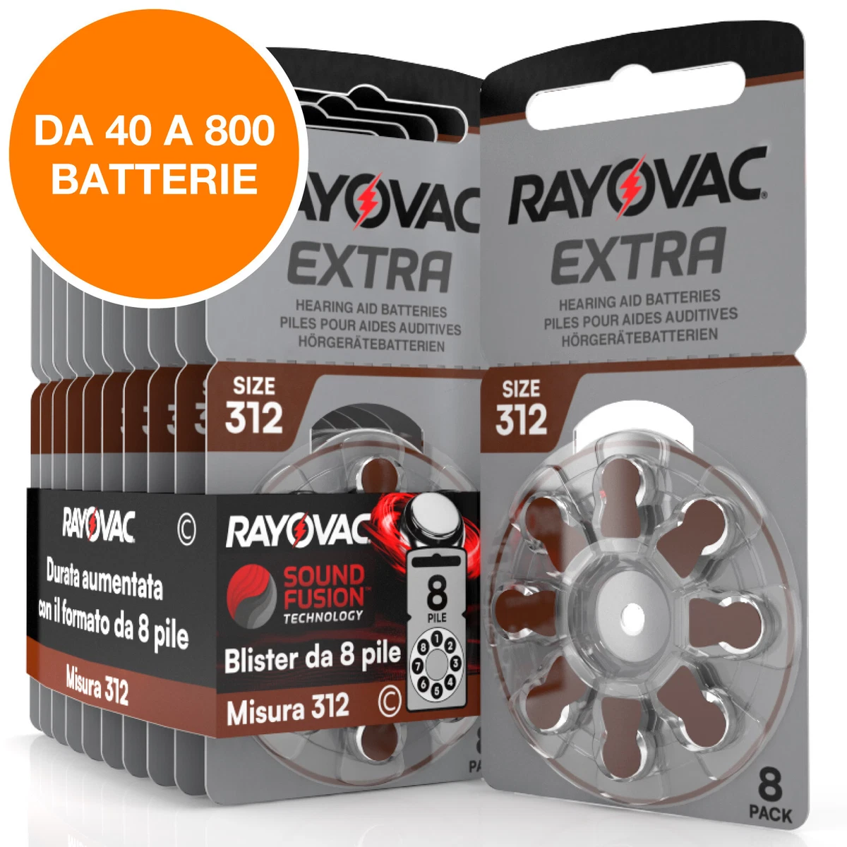 120 Batterie Per Apparecchi Acustici Rayovac Extra Advanced