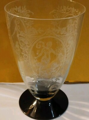 Glastonbury Lotus Cupid & Aphrodite Springtime 5 1/8  Black Footed 10 oz Tumbler