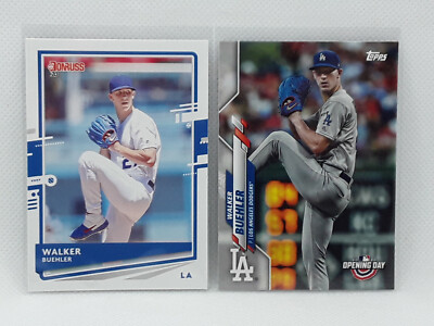 2x Walker Buehler 2020 Topps Opening Day + Donruss - LOT - Los Angeles Dodgers