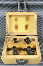 4-pc. CARBIDE TIPPED ROUTER BIT SET 1/4" SHANKS w/ WOOD CASE