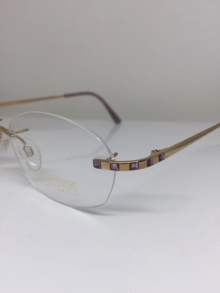 复古 Daniel Swarovski S 036 无框眼镜 C. 6051 23KT GP 水晶奥地利 — 第 2/4 张图片