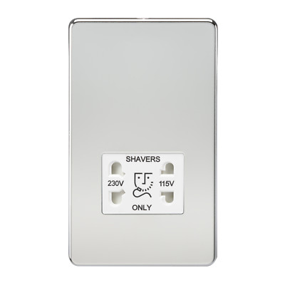 Presa Rasoio Doppia Tensione 115 V 230 V Cromo Lucido Stile - Foto 5