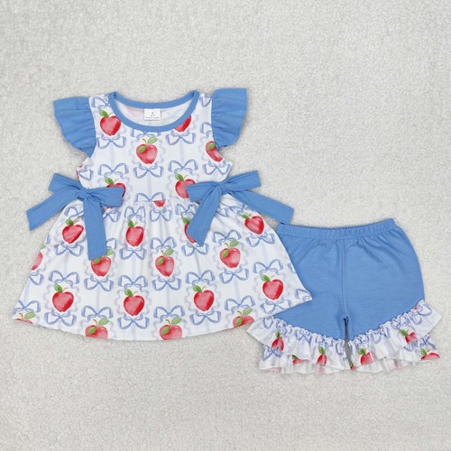 Conjuntos de conjuntos vestidos lazos de manzana para hermanos bebés niñas hermanas - Imagen 3 de 5