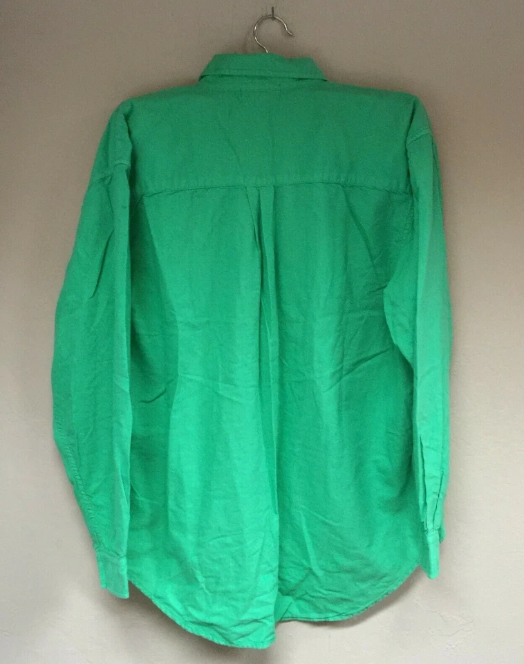 Fresh Produce Mens Medium Button-Down Long Sleeve Casual Shirt Pocket Green - Image 2 of 4