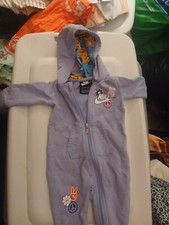 Baby's Nike 1 Piece Zippered Hooded Sweat Suit Grey Size 6M