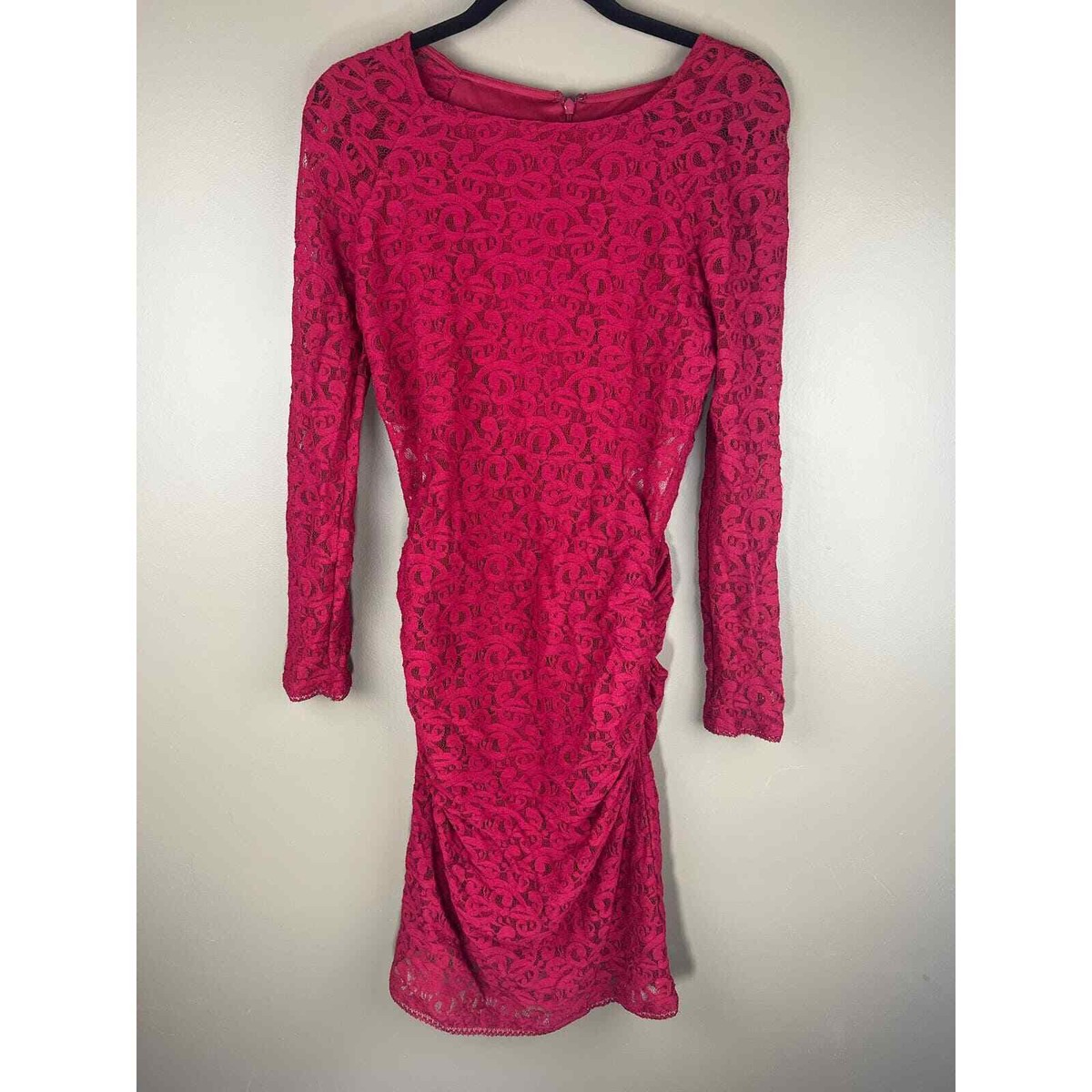 Laundry by Shelli Segal red lace bodycon dress 8