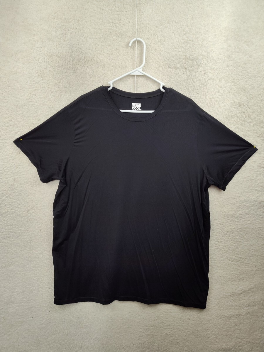 32 Degree Cool Men Shirt XXL Black Nylon Blend Short Sleeve
