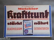 Leiner Bräu Förtschendorf Malzbier alte Werbepappe um 1920