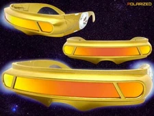 Gold Space Robot Alien Party Futuristic Shield SUN GLASSES X-Men Cyclops Costume