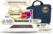 2026 LINSAY Tablet OCTA-CORE 256GB Internal Memory MEGA-BUNDLE w/Keyboard  Bag