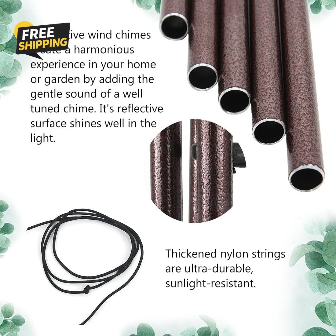 Sympathy Wind Chimes Outdoor Large Deep Tone,36" Handmade Large Wind Chimes