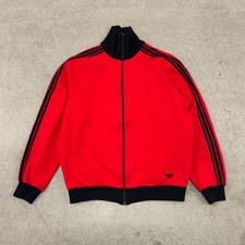 Vtg 80s Germany RARE Adidas Track Jacket Mens M Red Full Zip 3 Stripes
