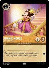 2023 Disney Lorcana 1 Minnie Mouse Beloved Princess  13/204, Common, Near Mint 
