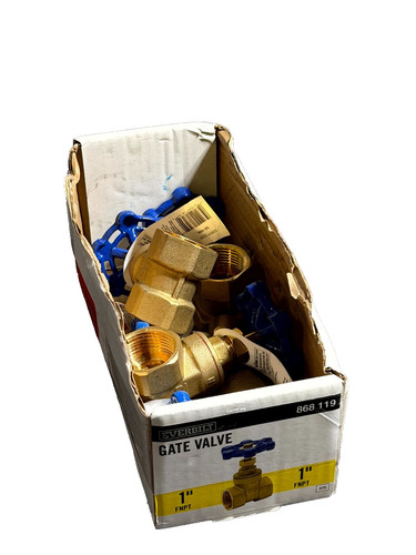 (3-Pk) Everbilt 1 in x 1 in FIP Brass Gate Valve Lead Free 200 PSI 170-2-1-EB