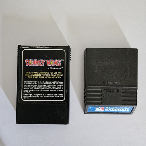 Lote de 2 juegos de béisbol Intellevision Donkey Kong y Grandes Ligas envío el mismo día - Imagen 1 de 3