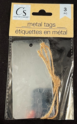 Crafter's Square - Metal Tags - Rectangle - Galvanized - Approx 4''x2'' - 3 Pack