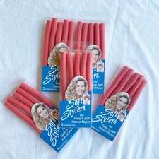 Vintage Soft Stylers Large Foam Hair Rollers Pink 25 Total New Sealed