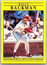 ⚾ 1991 Fleer Update #U-106 Wally Backman Philadelphia Phillies
