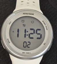 Armitron Pro Sport Digital Watch 40/8423 M1185A White Silicone Band – 165FT WR
