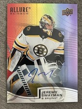 Jeremy Swayman 2021-22 Upper Deck Allure #R-35 Full Rainbow Auto Rookie