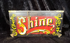 Vintage Wooden Hand Painted 5 Cent Shoe Shine Box Lid Collectible