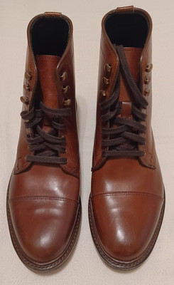 New Allen Edmonds Landon Men's Leather Cap-Toe Boots - Mahogany Size - 8.5 EEE