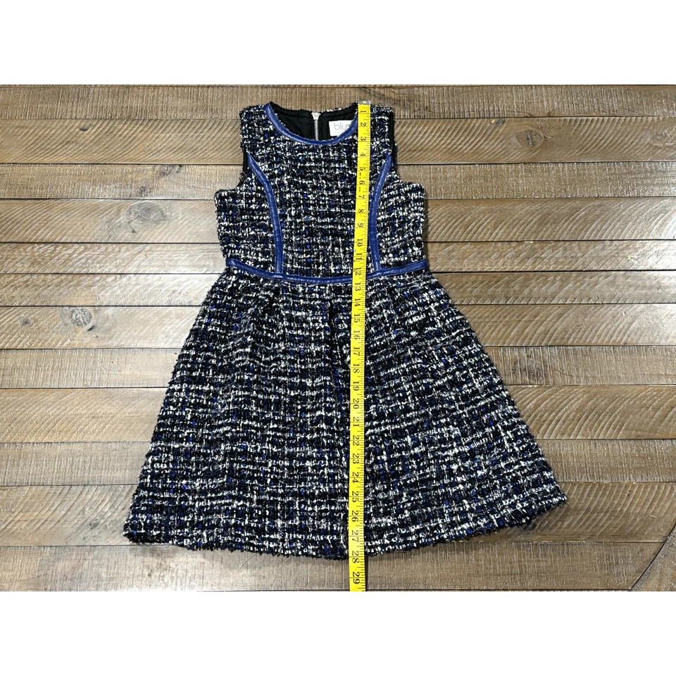 Vestido Blush by US Angels Boucle Negro/Blanco con Borde Azul - Niñas Talla 8 Foto 3 de 4