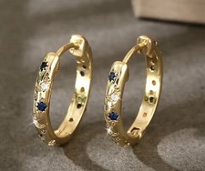 Gold Plated Celestial Hoop Earrings