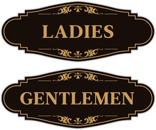 2 PCS Men and Women Restroom Sign for Home and Business, Self-Adhesive Waterproo