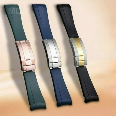 Silicone Curved End Watch Strap 20mm Replacement Band Waterproof Sport Wristband