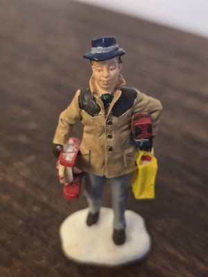 Vintage Lemax  Man Shopping Figurine Christmas Holiday Village Scene  Decor 