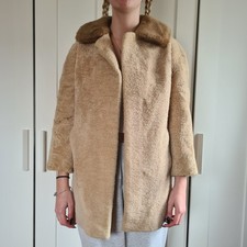 Schaffell Lamm Echt Fell Wintermantel Beige Größe S M Top Zustand