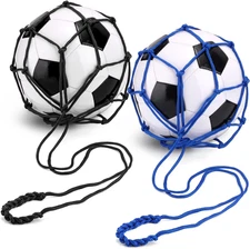 2PCS Soccer Kick Trainer Net Hands Free Solo Practice Aid with Adjust Waist Belt