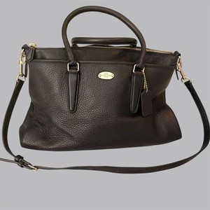 Coach Morgan Satchel Black Pebbled Leather