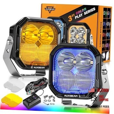3 Inch RGB LED Pod Lights, 7 Dynamic Gradient Cycle Backlight, RGBW 3'' Combo